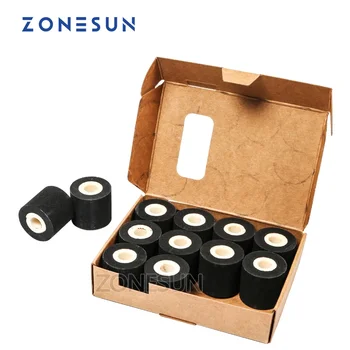 ZONESUN 36 * 32 мм, энергосберегающий рулон черной краски для горячей печати для MY-380F, рулон чернил для горячего кодирования хорошего качества, черные рулоны для горячей печати