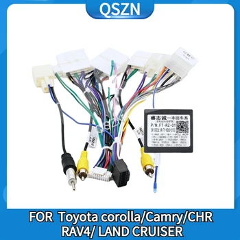 QSZN Android Автомагнитола Canbus Box FT-RZ-01 Для Toyota Corolla/Camry/CHR/RAV4/LAND CRUISER С Кабелем Питания Жгута проводов