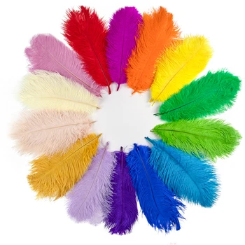10шт разноцветных страусиных перьев оптом для ручной работы, декора для рукоделия, сливы, Карнавал, Свадебная вечеринка, Центральное Украшение стола, украшение дома