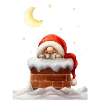 Новый Санта-Клаус дарит подарки в штампах для вырезания дымохода, Рождественский металлический трафарет в виде снежной Луны и звезды для DIY скрапбукинга