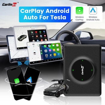 CarlinKit Wireless Android Auto Для Tesla CarPlay Беспроводной Автомобильный адаптер с Автоматическим подключением AI Box Spotify Waze Siri Для iPhone и Android