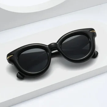 JNPCXI Модные овальные солнцезащитные очки ярких цветов, женские Y2K, ретро-заклепки, Мужские Брендовые Дизайнерские Трендовые Круглые солнцезащитные очки в стиле панк, оттенки