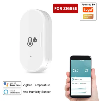 Tuya Zigbee Mini Датчик Температуры И Влажности Нужен Zigbee Gateway Hub Умный Дом Внутренний Гигрометр Alexa Google Voice Control