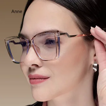 Новые Модные Квадратные Очки TR90 С Анти-Синим Светом Для Женщин 2023, Металлическая Оправа Для Очков, Компьютерные Очки oculos очки, очки