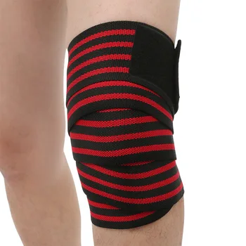 Наколенники с обернутым бинтом и подушечки для ног, наколенники для тяжелой атлетики под давлением, намотанный ремень для поддержки колена в тренажерном зале