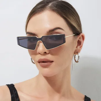 Новые солнцезащитные очки с индивидуальностью, женские металлические многоугольные солнцезащитные козырьки в стиле ретро, женские солнцезащитные очки