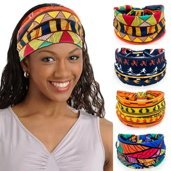 Повязка на голову с африканским рисунком для женщин, резинка для волос в стиле твист, женский салонный макияж, повязка на голову, головной убор, Тюрбан, Аксессуары для девочек