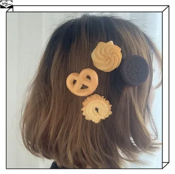 Забавные аксессуары для волос с имитацией печенья, Детские заколки для волос с интересной едой, печенье Oreo, заколка-заколка