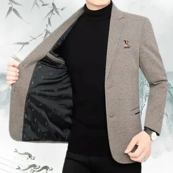 Весенне-осенний мужской костюм в корейском стиле, пальто, элегантный повседневный блейзер, куртки