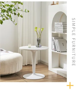 Скандинавский минимализм прозрачные вставки маленький журнальный столик круглый акриловый столик с небольшим краем подвижный столик