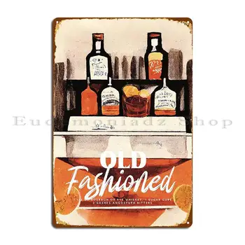 Старомодный Ретро Коктейльный Плакат Homebar Bar Печатает Рецепты старинных напитков Настенное Искусство Металлическая Вывеска Кинотеатр Кинотеатр на Заказ