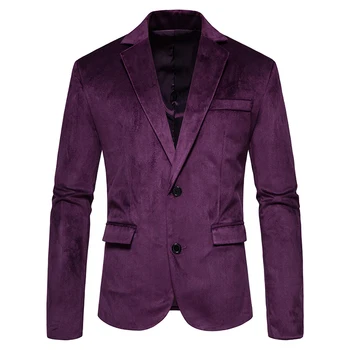 2023 Мужской пиджак, новое приталенное модное однотонное повседневное пальто, деловое повседневное платье в британском стиле, шерстяные теплые блейзеры, пальто для жениха