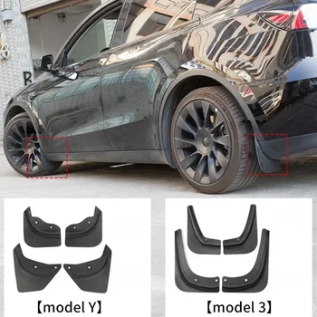 Мягкие Брызговики Для Tesla Model Y 3 Аксессуары Брызговики TPE Оригинального Дизайна Защита Крыла От Снега И Песка Брызговик Протектор