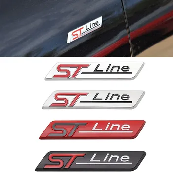 3D Металлический Логотип STline Значок Заднего Багажника, Эмблема, Наклейка На Боковое Крыло Ford ST Line Focus Fiesta Mondeo Ecosport Kuga ESCAPE