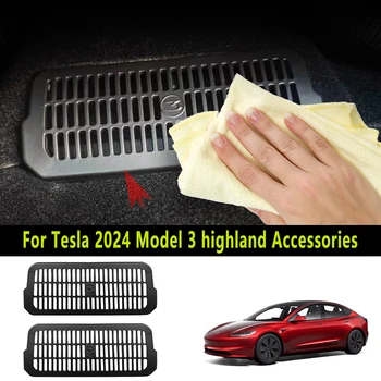 Для 2024 Tesla Model 3 highland Защитная Крышка Заднего Вентиляционного Отверстия Под Сиденьем, Антиблокирующая Защита Выходного Отверстия Заднего Сиденья, Аксессуары