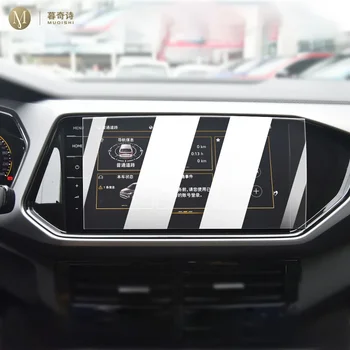 Для Volkswagen T-Cross 2022-2023 Экранная заставка центральной консоли салона автомобиля, закаленная стеклянная пленка, защита от царапин, ремонт отпечатков пальцев