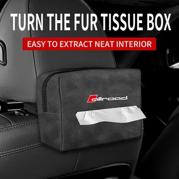 Автомобильная замшевая тканевая сумка Защитный чехол для спинки автомобильного сиденья Audi Allroad Коробка для салфеток Аксессуары для интерьера