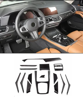 Накладка На Вентиляционное Отверстие Центральной Приборной панели Из Настоящего Углеродного Волокна, Крышка Коробки Передач, Планки Дверной Панели, Подходящие Для BMW X5 G05 2020-22