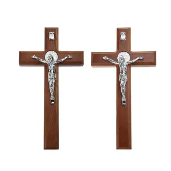 Иисус из цельного дерева, католические настенные кресты, молитвенный религиозный подарок, прямая поставка