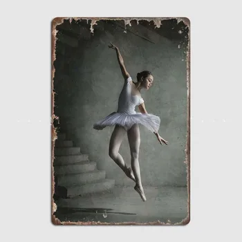 Танцующая девушка, Красивый плакат с танцевальным искусством, металлическая жестяная вывеска для декора стен в танцевальной студии, комнате и тренировочном пространстве, настраиваемая