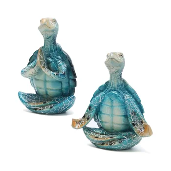 Украшения для статуэток для йоги с морской черепахой, Декор для медитации с черепахой для йоги, Садовая Статуэтка для медитации с Черепахой для Йоги
