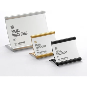 Алюминиевый держатель именной таблички для стола, офисной таблички на двери, золотой, Серебристый, черный