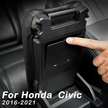 Подлокотник центрального управления автомобиля, скрытый ящик для хранения, многофункциональный держатель для хранения автомобильных аксессуаров Honda Civic 10th 2017-2021 гг.