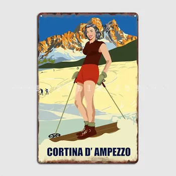 Металлическая вывеска кинотеатра Cortina D Ampezzo, изготовленная на заказ, настенная табличка для клуба, жестяные плакаты-вывески