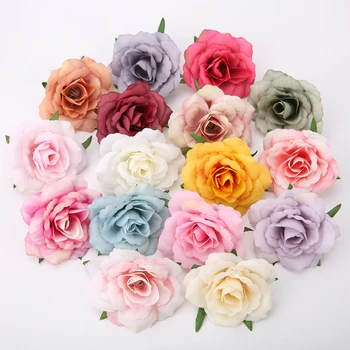 10ШТ 8 см Искусственная головка скандинавской розы Свадебное украшение Накладной цветок Украшение фона стены Роза Шелковый цветок