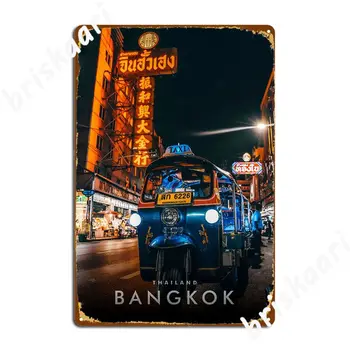 Металлические таблички с вывесками в Бангкоке, Винтажные плакаты с жестяными вывесками в пещере на стене гостиной