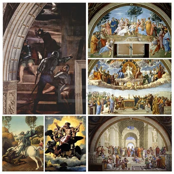 Ретро классика, плакаты и принты известного художника эпохи Возрождения Рафаэля, настенные рисунки на холсте, Домашний декор