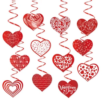2024 Спиральные амулеты на День Святого Валентина Креативные амулеты для вечеринки в виде сердца на День Святого Валентина Долговечны и просты в установке