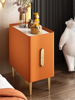 Ультраузкий прикроватный столик, маленький светлый шкаф для хранения в спальне, сервант из массива дерева, простая модель