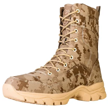 Мужские тактические камуфляжные высокие ботинки-трубки, армейские специальные армейские вентиляторы 07, тренировочные походные ботинки для кемпинга в пустыне, Треккинговые ботинки для скалолазания