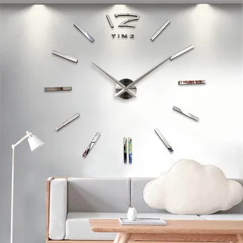 3D настенные часы современного дизайна, акриловые зеркальные наклейки на стену своими руками для гостиной, домашнего декора в спальне, кварцевая игла в Европе Horloge