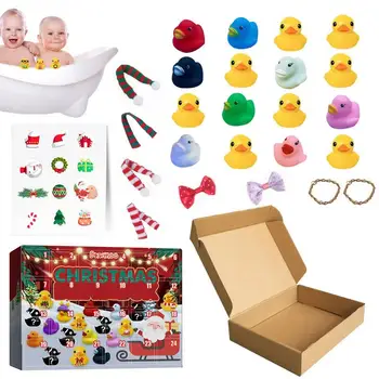 Рождественский Адвент-календарь на 2023 год, игрушки с резиновыми уточками, креативный Рождественский подарок для мальчиков и девочек, игрушка для ванны с резиновыми уточками, Рождественский подарок