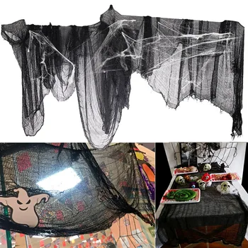 Черная марлевая ткань на Хэллоуин для дома с привидениями, реквизит для страшной вечеринки, Жуткий фестивальный декор, украшения для Хэллоуина ужасов