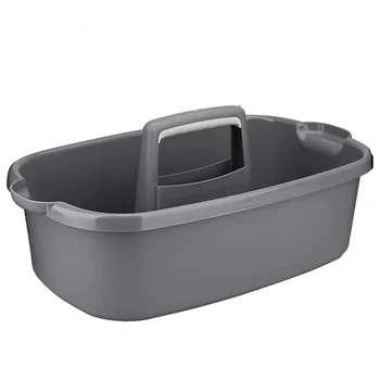 Пластиковая корзина для хранения Переносной душ Caddy Tote Корзина-органайзер с ручкой для ванной Комнаты Спальни Кухни Темно-серый