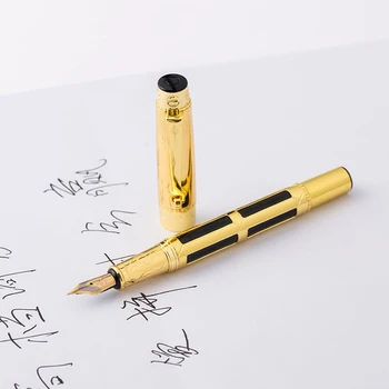 Классическая офисная ручка для подписи с полым дизайном в деловом стиле, Чернильная ручка из металлического материала, авторучка для гладкого письма, канцелярские принадлежности для офиса