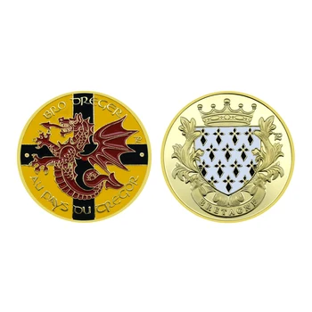Совершенно новая китайская металлическая памятная монета с китайским драконом в пластиковом футляре, коллекция домашнего декора, новогодний подарок