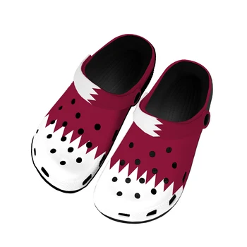Домашние сабо с флагом Катара, Водонепроницаемая обувь на заказ, Мужская Женская Обувь для подростков, Обувь для Катара, Садовая обувь, Дышащие пляжные тапочки с отверстиями