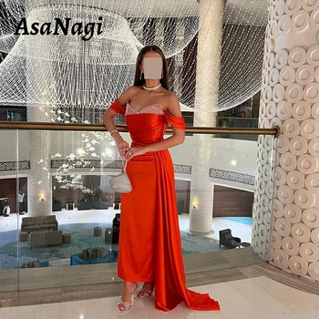AsaNagi Sweetheart, платье для выпускного вечера с открытыми плечами, Женское плиссированное вечернее платье с блестками, Платье для особых случаев в Саудовской Аравии, Платья 2024