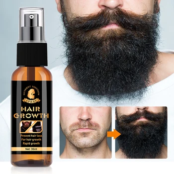 Спрей-сыворотка для роста бороды, эфирное масло для роста волос, быстрая укладка, борода становится гуще, длиннее, пышнее, Смягчающая Увлажняющая жидкость для бороды