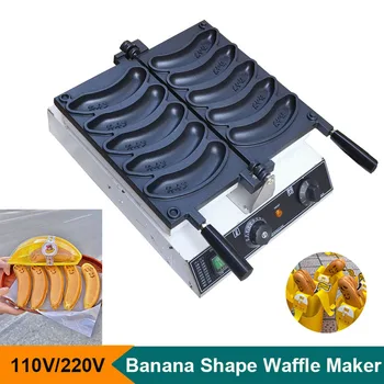 Профессиональное Коммерческое Оборудование для производства Закусок с Вафельницей в форме Банана 5PCS Banana Waffle 110V 220V 1600W