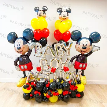 1 комплект воздушных шаров из фольги Disney с Микки и Минни, Детская Гирлянда на День рождения, Арка, Подарки для мальчиков и девочек, Игрушки, Декор для вечеринки в честь Дня рождения, Воздушные Шары