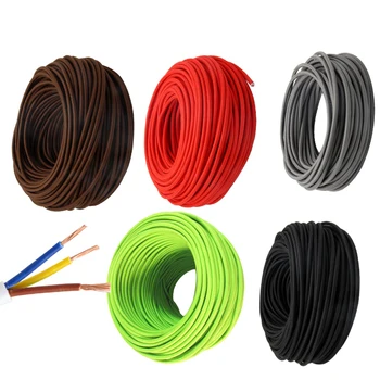 3-жильный кабель из ткани 0,75 мм2, покрытый тканью, Винтажный световой шнур, 3-проводный электрический провод, Текстильный Гибкий шнур питания