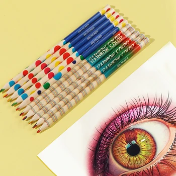 10 шт./лот, Сделай сам, милый профессиональный цветной карандаш, цветные карандаши, дерево, радужный карандаш для рисования, набор для рисования, раскраска для детей