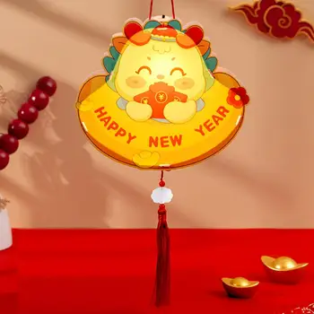 Долговечный цветной фонарь 2024, мультяшное украшение ручной работы в виде дракона со светодиодной лампой для китайского новогоднего фестиваля