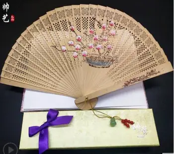 1шт Вентилятор из ароматного дерева В китайском стиле Подарки иностранцам за границей Особенности Традиционные подарки ручной работы Народные промыслы