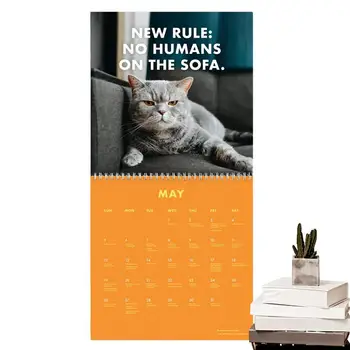Календарь обозленных кошек на 2024 год, Забавный настенный календарь, домашний планировщик и органайзер на каждый день Для любителей кошек, Портативный ежемесячный календарь